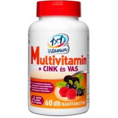 1X1 vitaday multi+Cink+Vas rágótabletta 60db