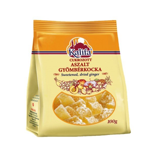Kalifa aszalt cukrozott gyömbérkocka 100g Kalifa aszalt cukrozott gyömbérkocka 100g