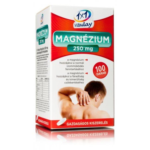 1X1 Vitaday Magnézium 250 Mg Filmtabletta 100db