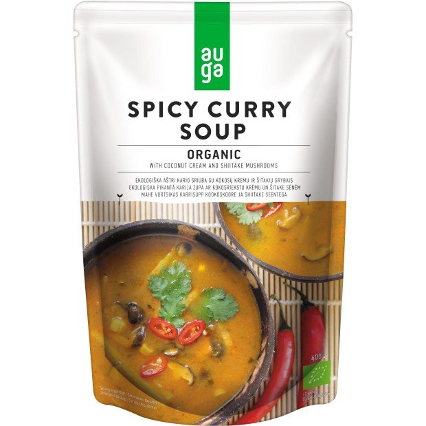 Auga bio vegán krémleves fűszeres curry 400g