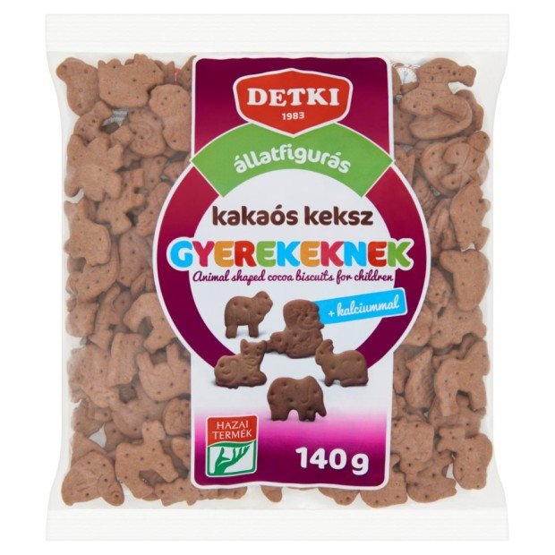 Detki állatfigurás keksz kakaós 160g