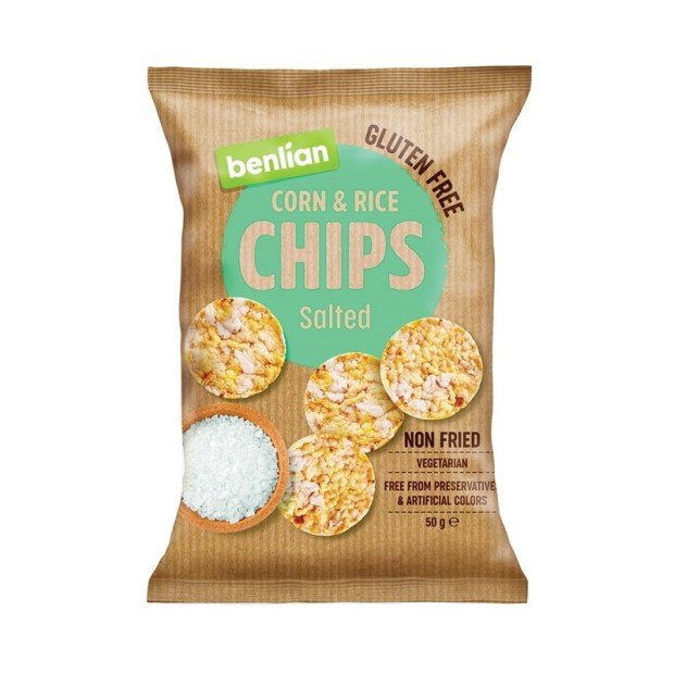 Benlian food kukorica és barnarizs chips sós 50g