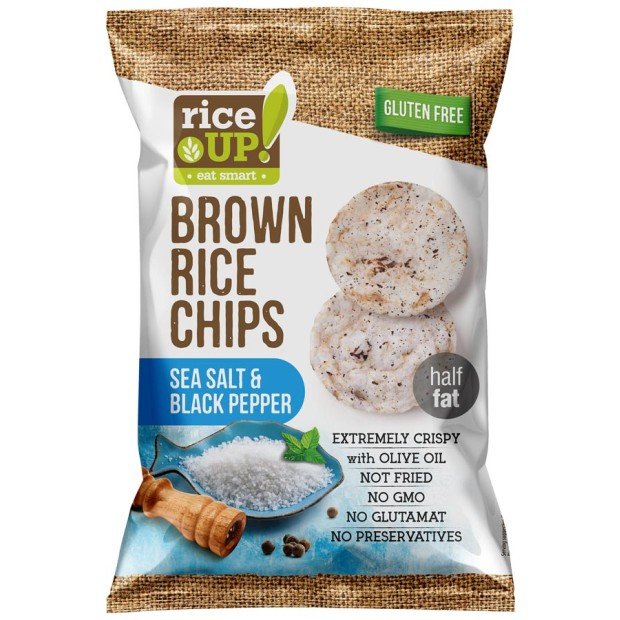 Rice up barnarizs chips sós+bors 60g