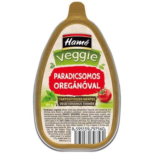 Hamé veggie paradicsomos pástétom oregánó 105g