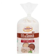 Cerbona Fit & Snack puffasztott rizsszelet lenmaggal és szezámmaggal 90g Cerbona Fit & Snack puffasztott rizsszelet lenmaggal és szezámmaggal 90g