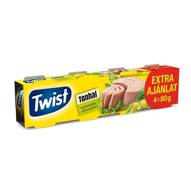 Twist 3+1 tonhaltörzs olíva olajban 4X80g 