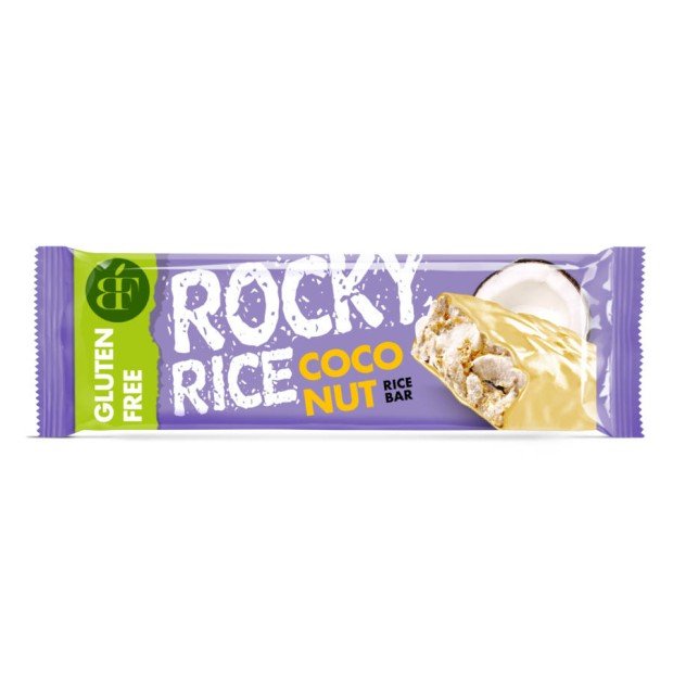 Rocky rice puffasztott rizsszelet fehércsoki-kókusz 18g