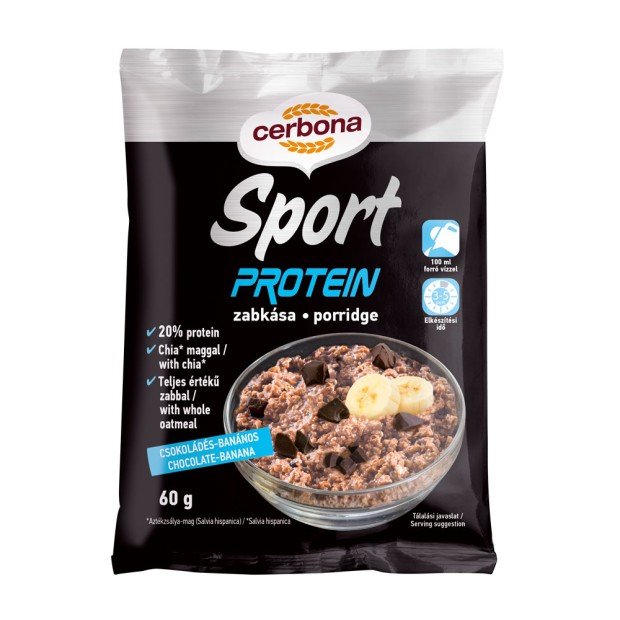 Cerbona sport protein csokis-banános zabkása édesítőszerrel 60g