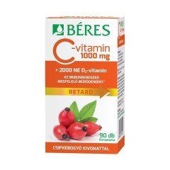 Béres c-vitamin 1000 mg + 2000NE d3-vitamin retard tabletta 90db Béres c-vitamin 1000 mg + 2000NE d3-vitamin retard tabletta 90db
