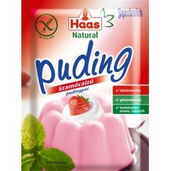 Haas puding szamóca natural 40g 